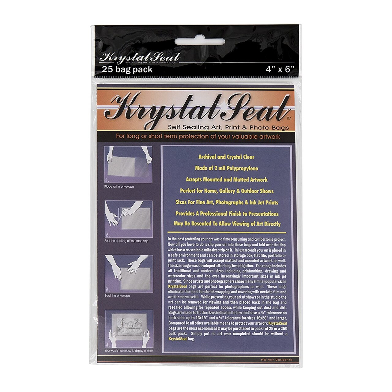 Creative Mark Krystal Seal ATC Art and Photo Bags - Archival Polyethylene Sealing Bags for Paintings, Artwork and Photo Storage